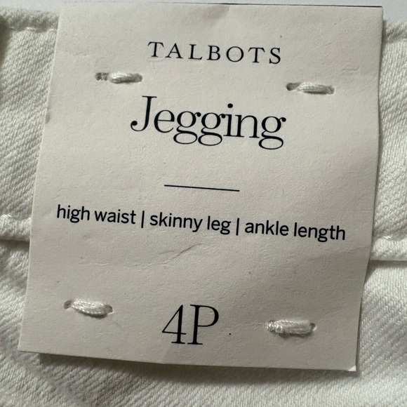 Bundle/2 Talbots Ankle Cropped Jeans White Skinny and Butter Yellow Slim. NWT 4P - Picture 13 of 16